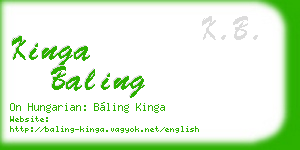 kinga baling business card